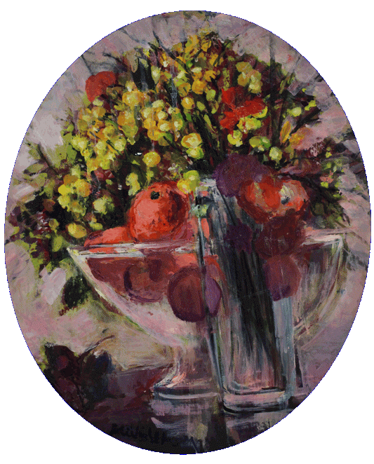 米歇尔·亨利《果盘中的橙子》油画第10号OV