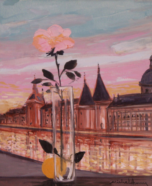 ミッシェル・アンリ 【パリのセーヌ川】 油彩8号F 【額入 2005年作品