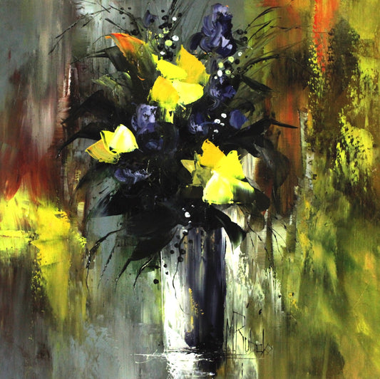 マニュエル・リュバロ 「ブーケserie1188」 50x50cm油彩 2015年制作 [額付」