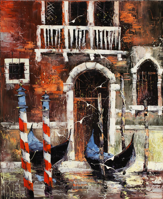 マニュエル・リュバロ 「ベニスの扉」 25号油彩 2019年制作 「額付」