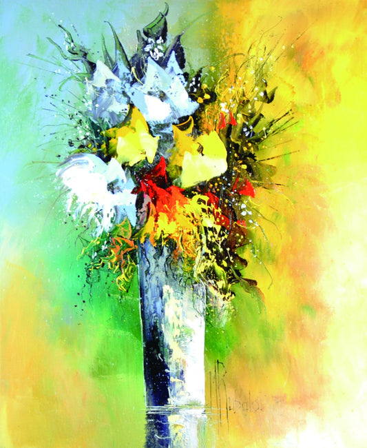 マニュエル・リュバロ 【夏のブーケ】 油彩10号F 【額付】