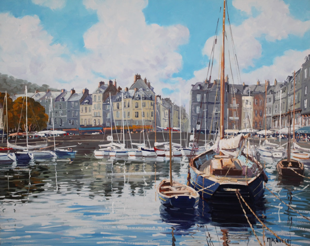 Michelle Marglay <Old Port of Honfleur> Oil painting No. 25F