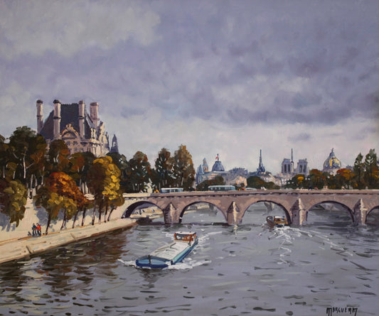 米歇尔·马格莱(Michel Marglay)《卡塞雷斯桥与塞纳河》油画,尺寸15