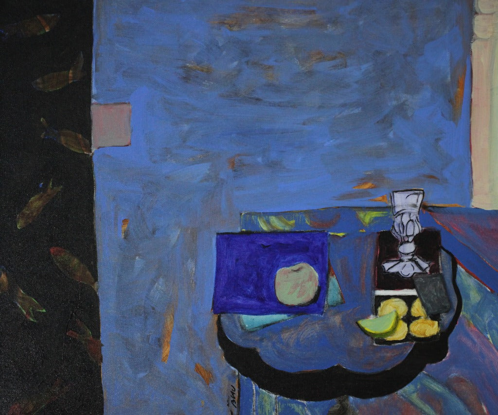 シモン・ブロー 【ガラスとリンゴ】 油彩10号【額付】