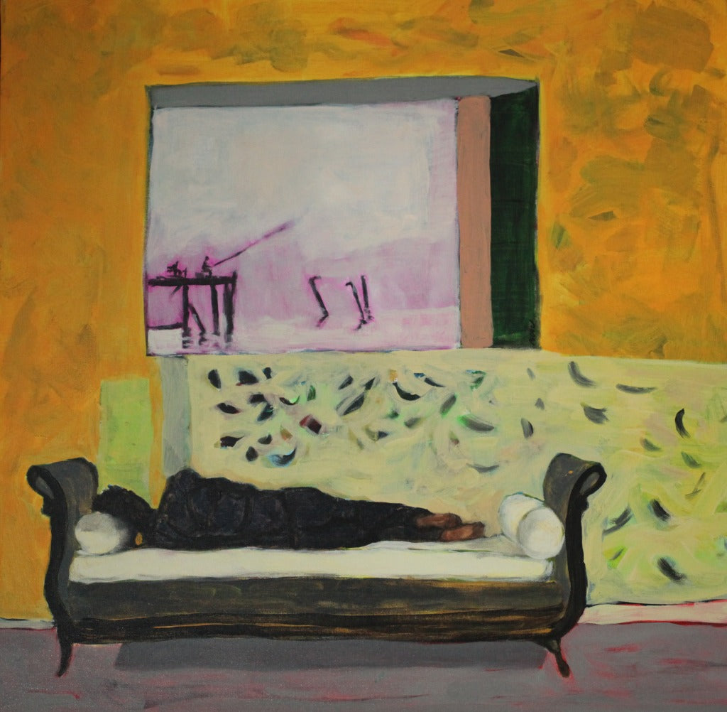 シモン・ブロー 【夢】 80x80㎝油彩 【額付】