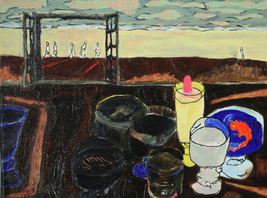 シモン・ブロー 【ガラスの器】 油彩5号【額付】