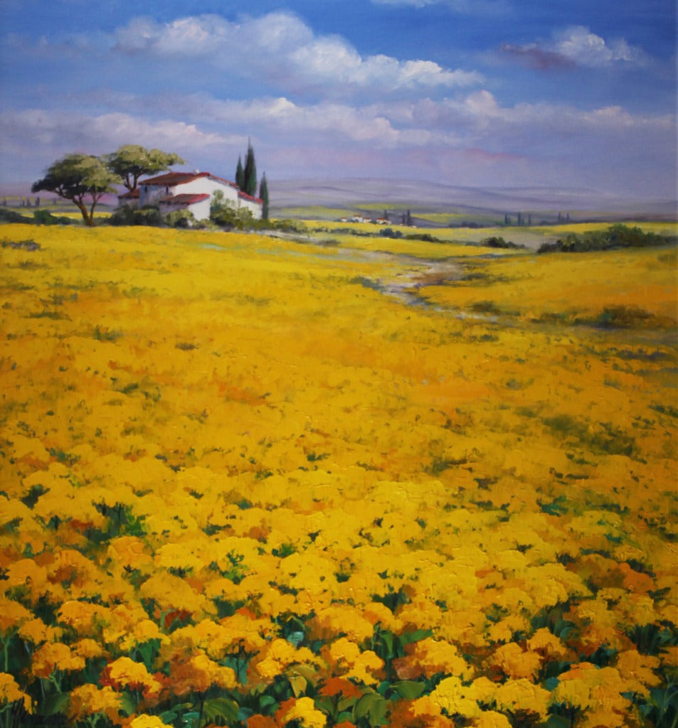 ウット・エルマン <菜の花の原野> 油彩100x90㎝