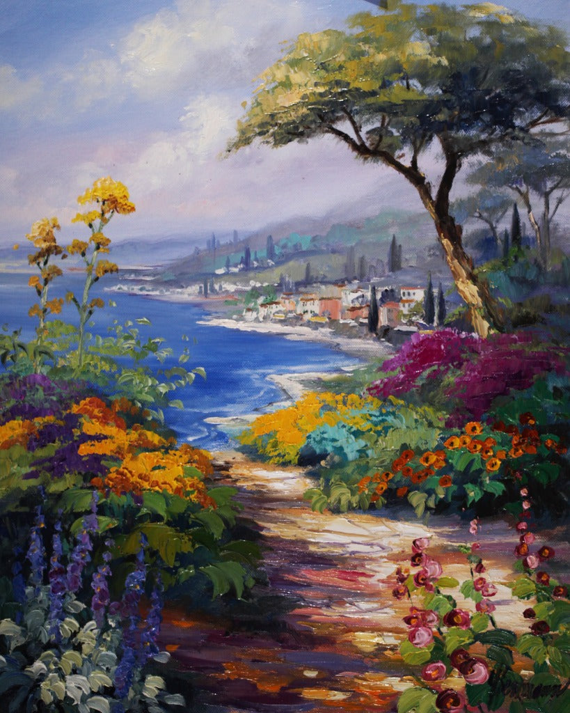 ウット・エルマン <海辺のリゾート> 油彩40x50㎝