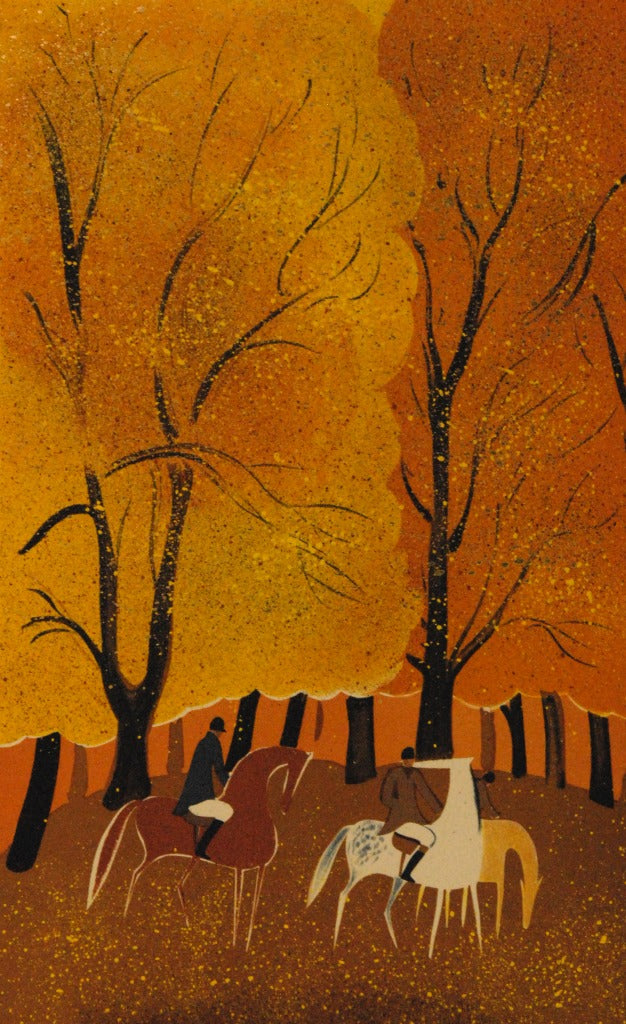 セルジュ・ラシュス ＜秋の森のカバリエ＞ オリジナルリトグラフ版画