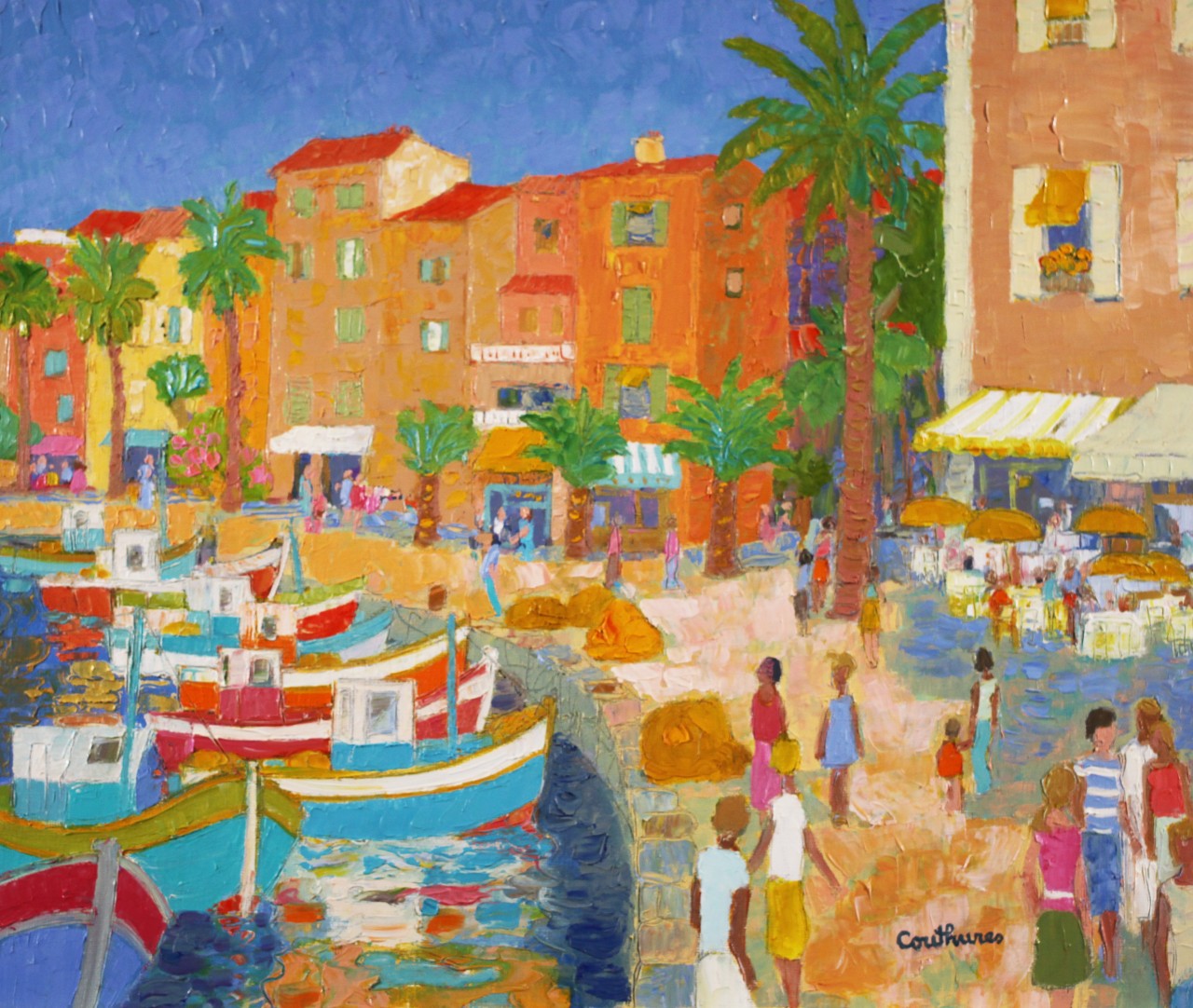 ダニエル・クチュール 【ペスカドゥの入り江】油彩10号 2007年制作【額付】