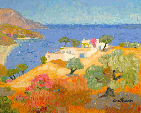 ダニエル・クチュール 【楽園】油彩5号 2008年制作【額付】