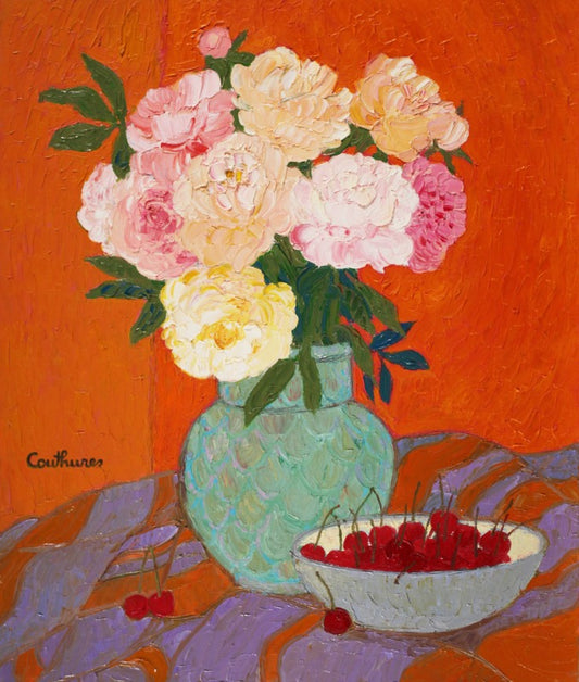 ダニエル・クチュール 【青磁の花瓶】油彩10号 2008年制作【額付】