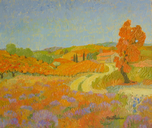 ダニエル・クチュール 【地中海の小道】油彩10号 2008年制作【額付】