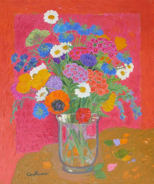 ダニエル・クチュール 【幸せのブーケ】油彩10号 2008年制作【額付】