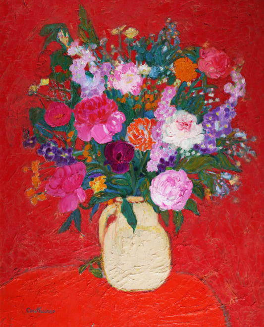 ダニエル・クチュール 「野ばらとジルフロール」 油彩25号 2003年制作 「額付」