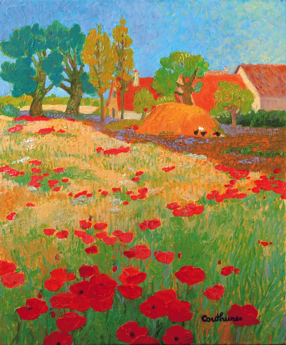 ダニエル・クチュール 【コクリコのヴィラ】油彩10号 2010年制作【額付】