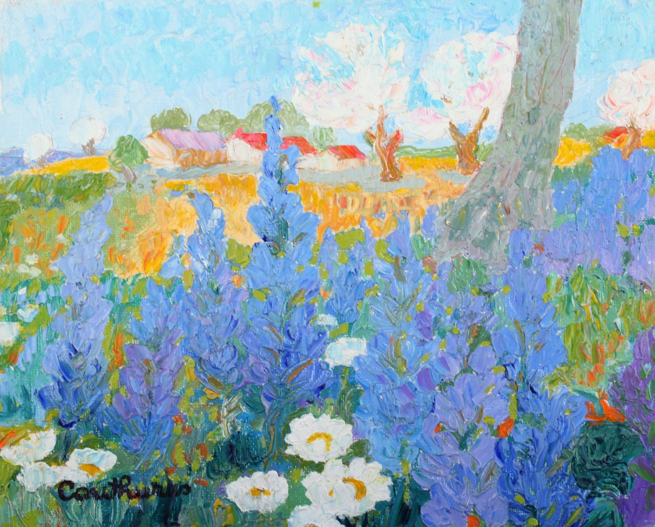 ダニエル・クチュール 「春の訪れ」 油彩3号 2011年「額付」