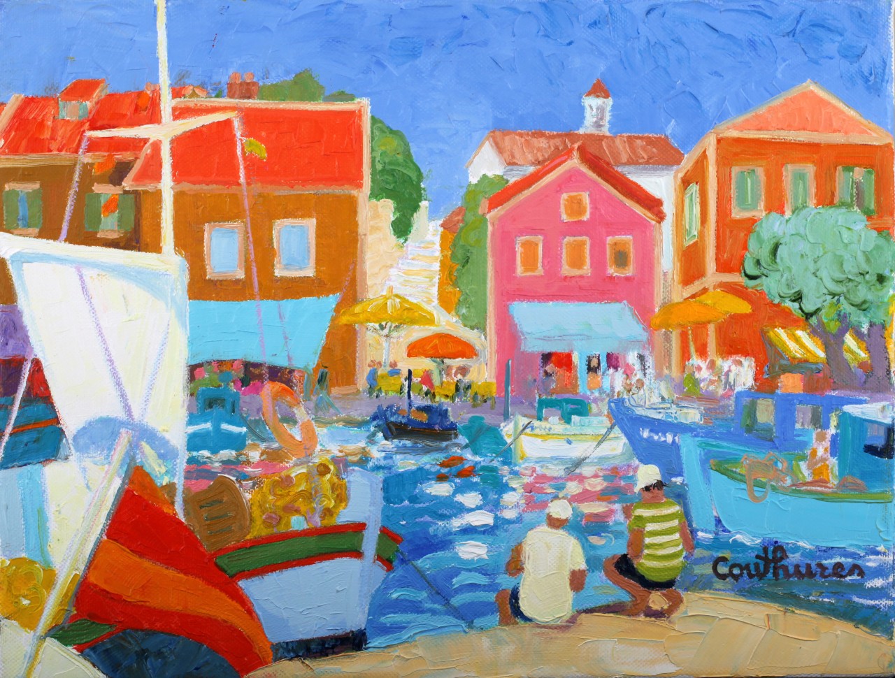 ダニエル・クチュール [輝く港」油彩3号 2011年「額付