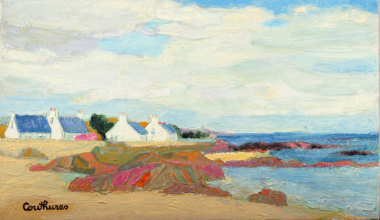 ダニエル・クチュール 【海景】油彩8号 20011年制作【額付】