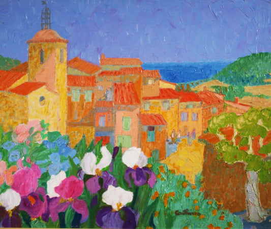 ダニエル・クチュール 「教会のアイリス」 油彩12号 2004年制作 「額付」