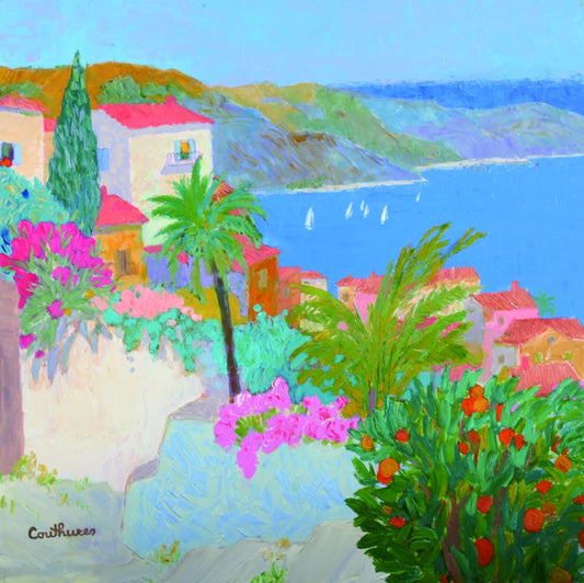 ダニエル・クチュール 【レガッタ】油彩40x40 2006年制作【額付】