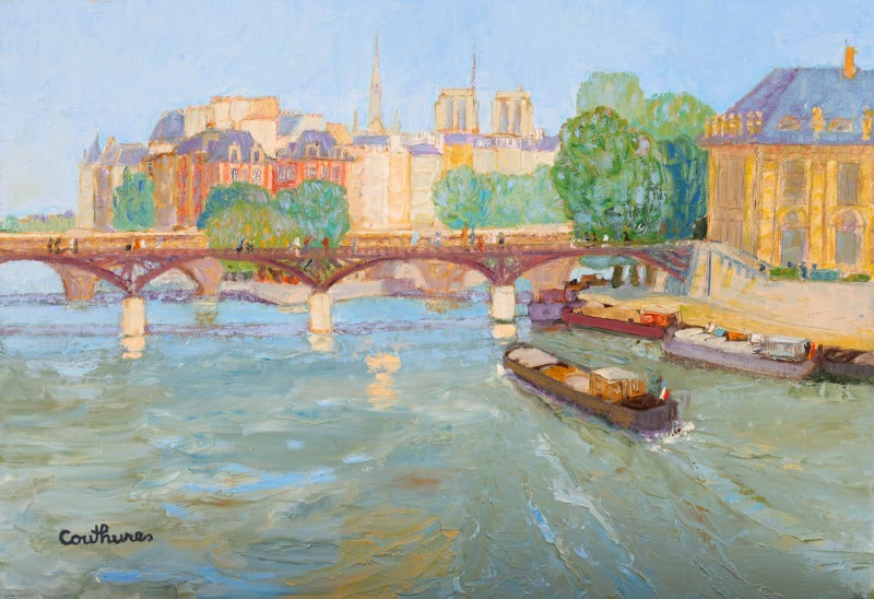 ダニエル・クチュール 【パリのノートルダムとセーヌ】油彩10号 2011年制作【額付】