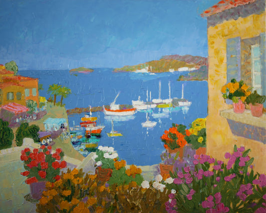 ダニエル・クチュール 「朝の幸福」油彩6号 2011年制作 「額付」