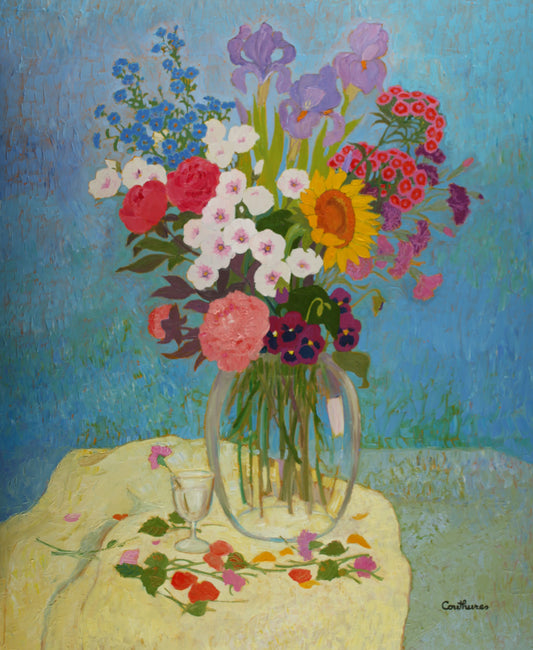 ダニエル・クチュール 【優雅なブーケ】油彩40号 2011年制作【額付】