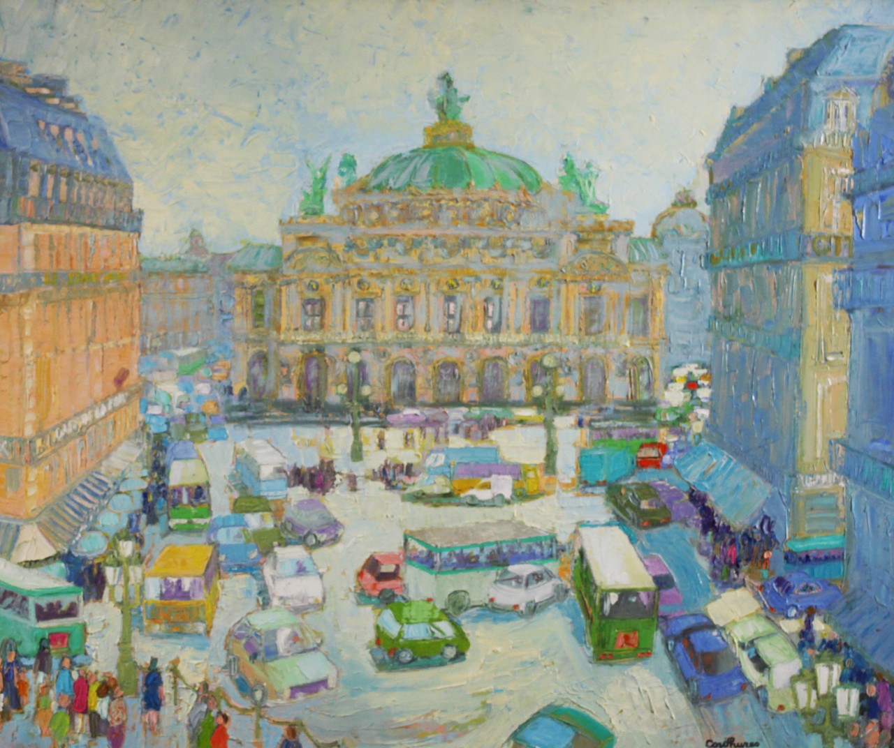 ダニエル・クチュール 「オペラ通」 油彩20号 2005年制作 「額付」