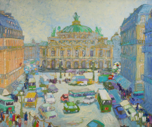 ダニエル・クチュール 「オペラ通」 油彩20号 2005年制作 「額付」