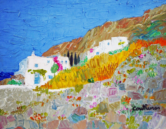 ダニエル・クチュール 「野の花」油彩5号 2005年制作 「額付」