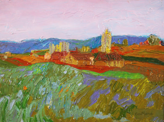 ダニエル・クチュール 【春のペリグー】油彩4号 2005年制作【額付】