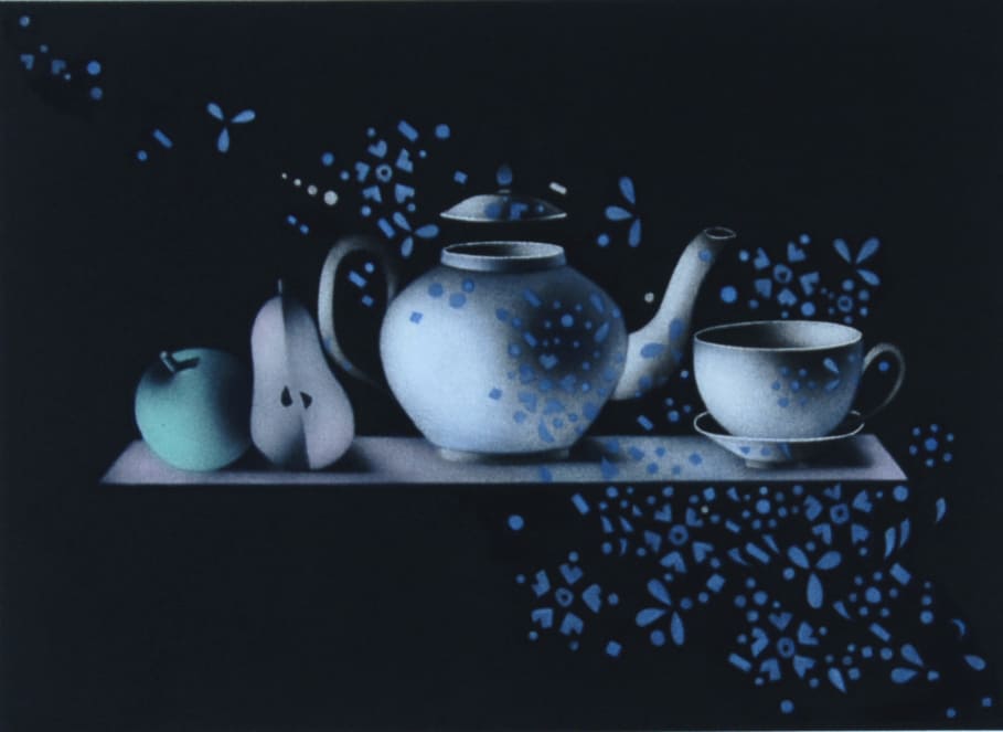 マリオ・アバチ 【夜の飛翔】メゾチント版画 イメージサイズ28x38㎝ 【額付】新品 メディア (1個中1個)