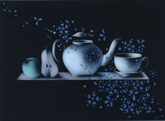 マリオ・アバチ 【夜の飛翔】メゾチント版画 イメージサイズ28x38㎝ 【額付】新品 メディア (1個中1個)