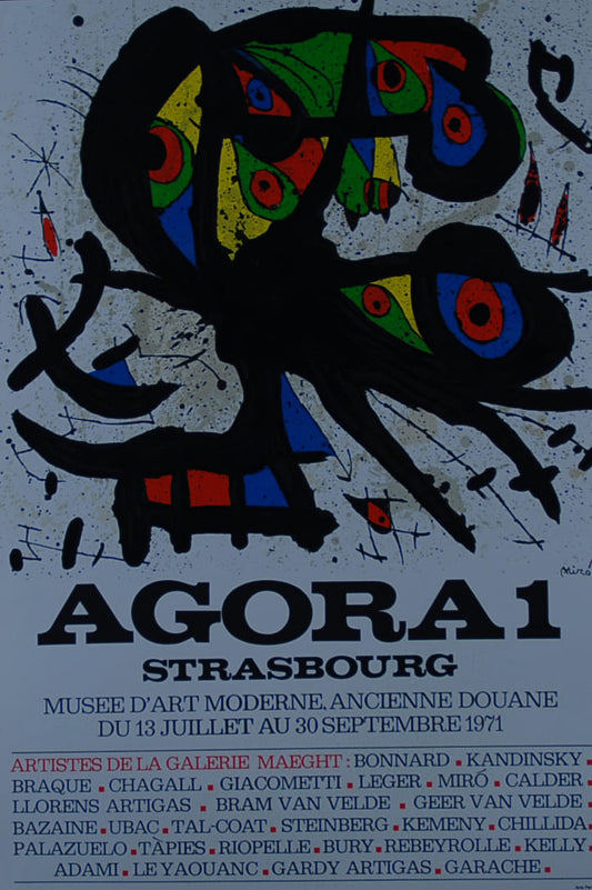 ジョアン・ミロ 【ギャルリーマーグの作家展 ストラスブルグアゴラ1971】オリジナルリトグラフリトグラフポスター【額付】