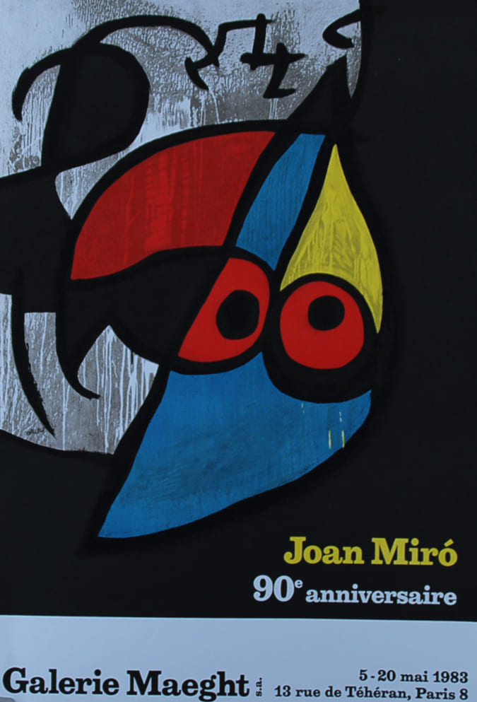 ジョアン・ミロ【90歳誕生日記念】　オリジナルリトグラフポスター【額付】