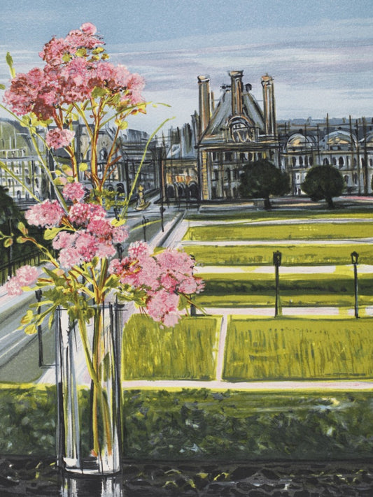 米歇尔·亨利《卢森堡花园》原版石版画