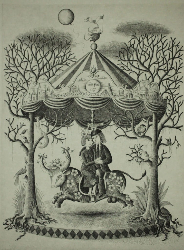 レイモン・ペイネ 【牡牛座】オリジナルエッチング 作家自筆サイン入り【額付】イメージサイズ52x38㎝