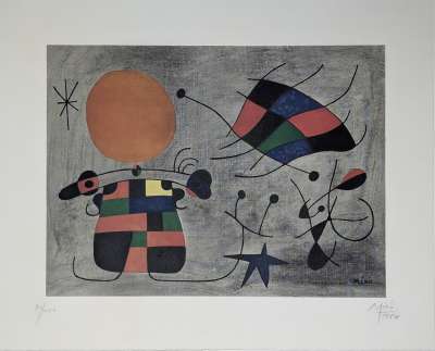 Joan Miro [Dandy] 1969 Image size 74x59cm Original actinto &amp; carborundum