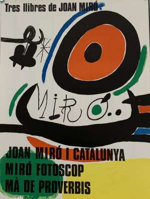 ジョアン・ミロ  Tres llibres de Joan Miró  『ジョアン・ミロの三冊の本』  ポスター 1970年