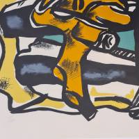 费尔南·莱热 《黄色背景的构图》 石版画，1954年 版次：59/75