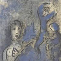 マルク・シャガールMarc Chagall  Rahab and the Spies of Jericho（ラハブとエリコのスパイ）  リトグラフ 1960年制作  限定50部中 第28番