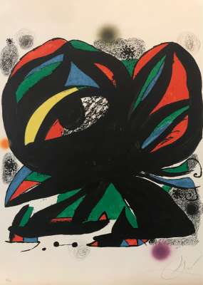 ジョアン・ミロ  Ouverture de la Fundació Joan Miró Barcelone：『ジョアン・ミロ財団バルセロナ開館』  リトグラフ 1975年