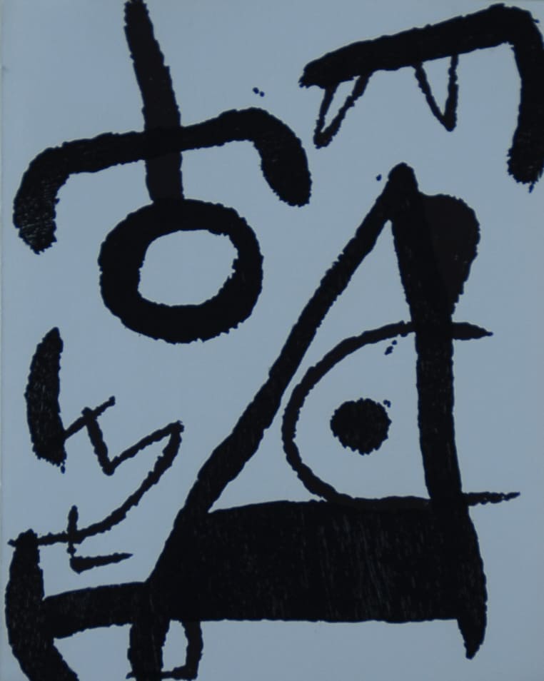 ジョアン・ミロ　【ミロオリジナル版画集より無題7】オリジナルリトグラフリトグラフ【額付】ジョアン・ミロはエコール・ド・パリの代表的な画家。当社パリでシュールレアリスム運動に参加してシュールレアリスムの影響が濃厚であったが、その枠組みにとどまることなく独自のオブジェ形体を創造して、音楽的で楽しいミロ独自の抽象画の世界を形成する。絵画版画以外でも陶器や彫刻、野外彫刻壁画などにも活動を広げ、世界中で成功を収めた。  バルセロナのジョアン・ミロ美術館には１万点以上の作品が収蔵され、パリのポンピドーセンター、ニューヨークのメトロポリタン美術館など世界中の美術館の作品が収蔵されている。     １８９３年生まれ　  １９１２年バルセロナの美術学校入学　  １９１９年にパリにでて、ピカソやアンドレブルトンと知り合いヘミングウェイやヘンリーミラーなどとも交流する  バルセロナ近郊のモンロチ、パリ、マジョルカ島のアトリエで制作活動を継続する  １９８３年マジョルカ島で死去